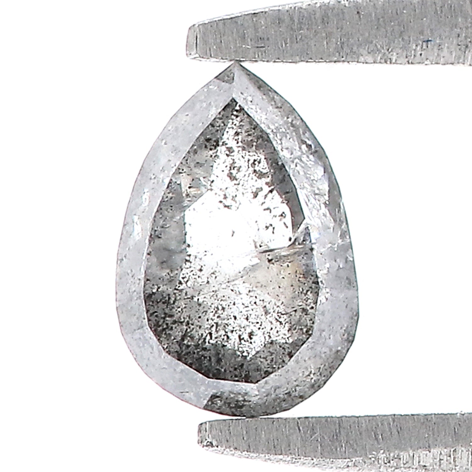 0.39 CT Natural Loose Pear Shape Diamond Salt And Pepper Pear Shape Diamond 5.40 MM Natural Black Grey Color Pear Rose Cut Diamond QLB280