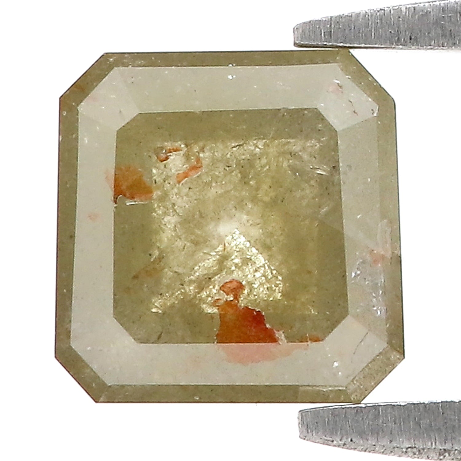 1.47 CT Natural Loose Radiant Shape Diamond Yellow Color Radiant Cut Diamond 6.40 MM Natural Grey Color Radiant Rose Cut Diamond LQ9427