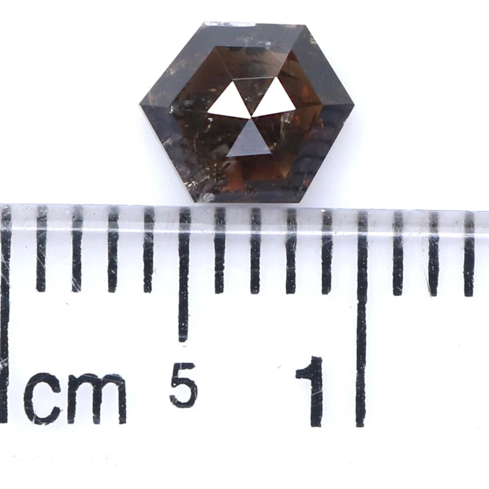 0.75 CT Natural Loose Hexagon Shape Diamond Brown Color Hexagon Diamond 5.30 MM Natural Loose Brown Hexagon Shape Rose Cut Diamond NQ8112