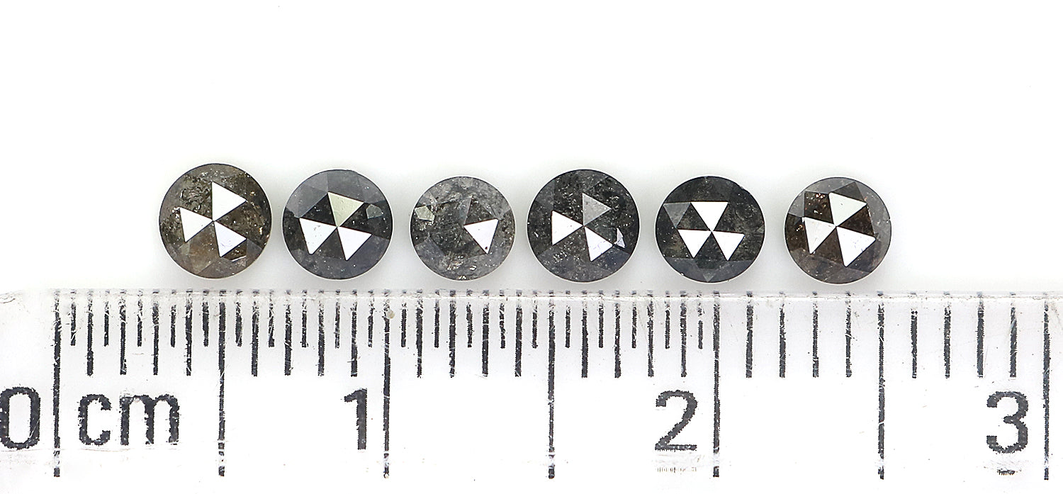 1.13 Ct Natural Loose Round Rose Cut Diamond Salt And Pepper Round Shape Diamond 3.15 MM Natural Black Grey Round Rose Cut Diamond KQ2557