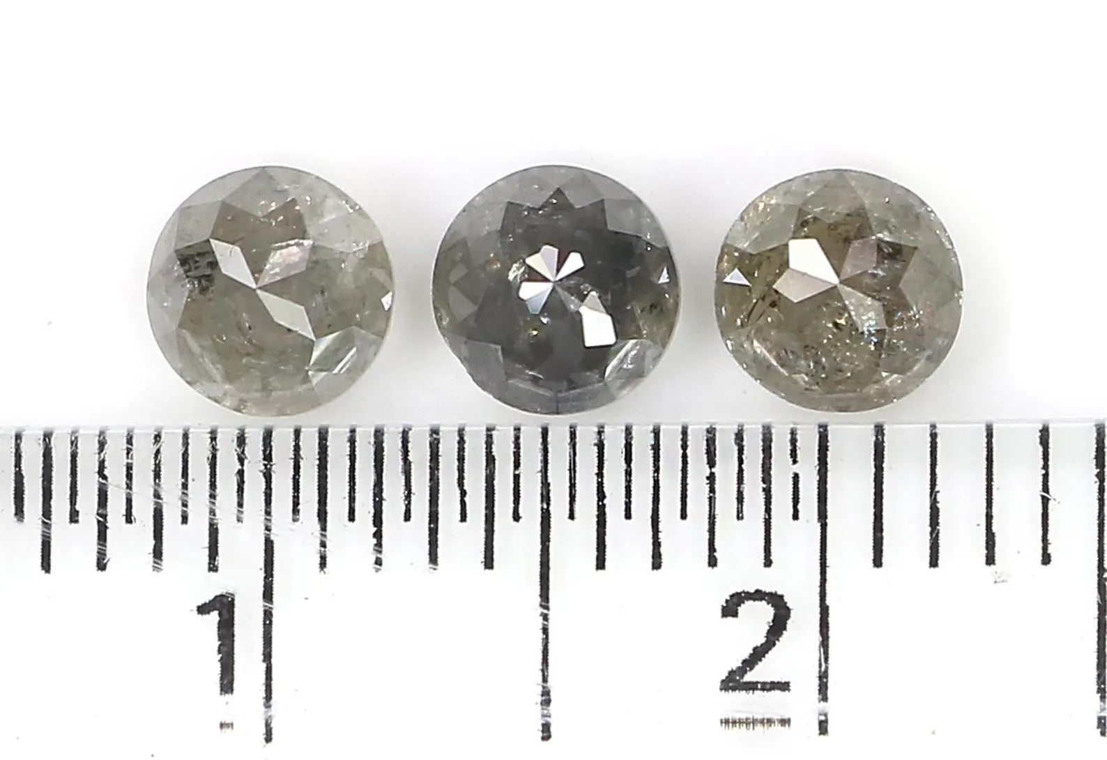 1.47 CT Natural Loose Round Shape Diamond Salt And Pepper Round Cut Diamond 4.40 MM Natural Black Grey Color Round Rose Cut Diamond NQ1812