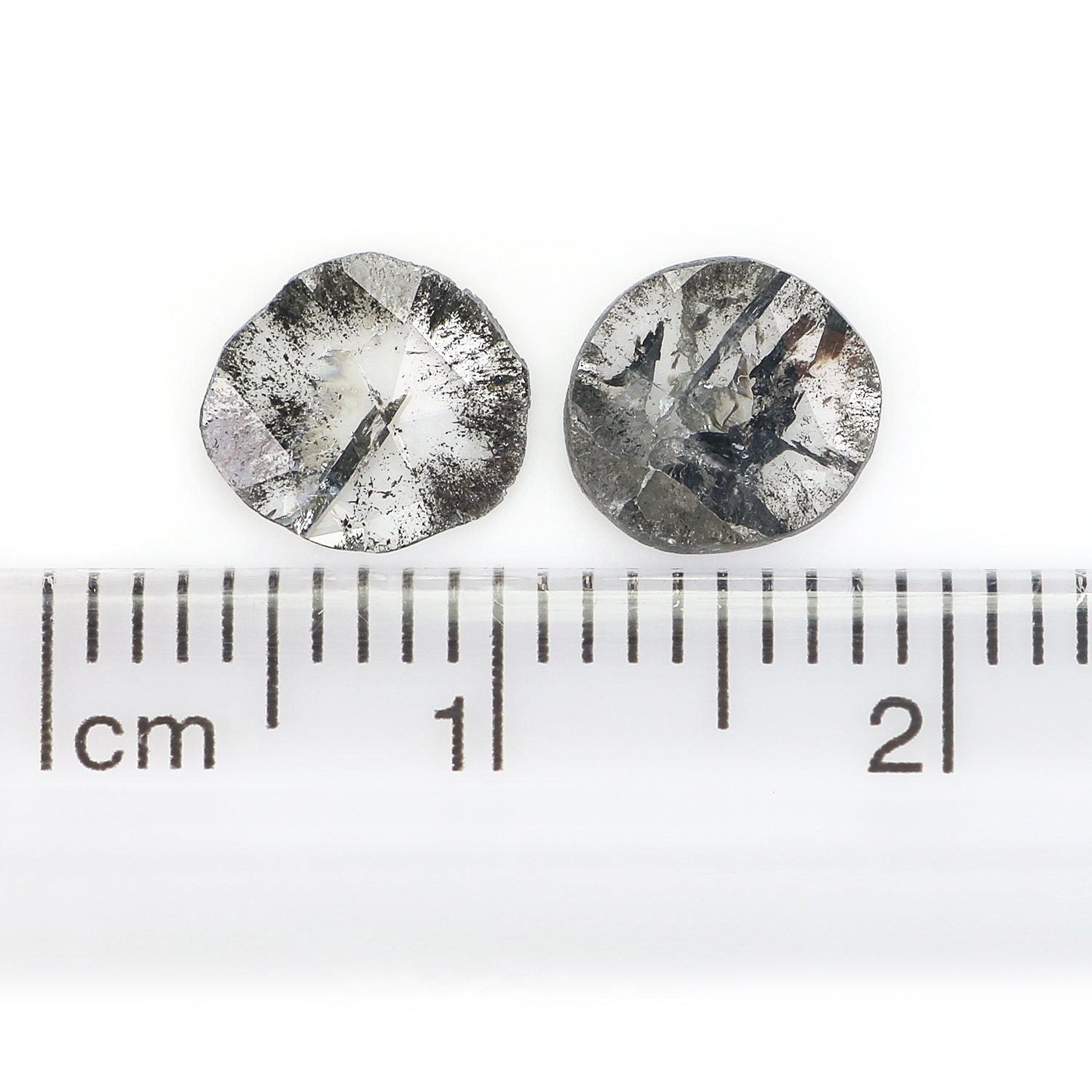 0.93 CT Natural Loose Slice Shape Diamond Salt And Pepper Slice Cut Diamond 7.45 MM Natural Black Grey Diamond Irregular Cut Diamond N2619