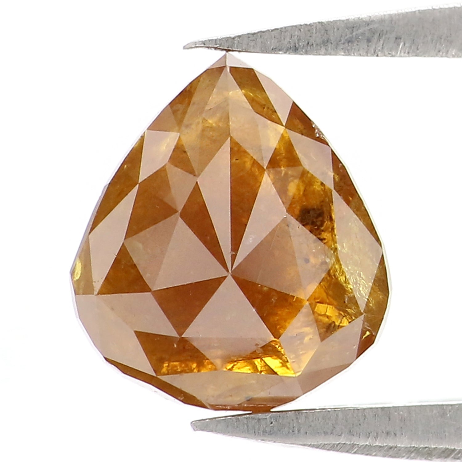 1.30 CT Natural Loose Pear Shape Diamond Brown Yellow Color Pear Diamond 7.85 MM Natural Brown Yellow Diamond Pear Rose Cut Diamond LQ8239