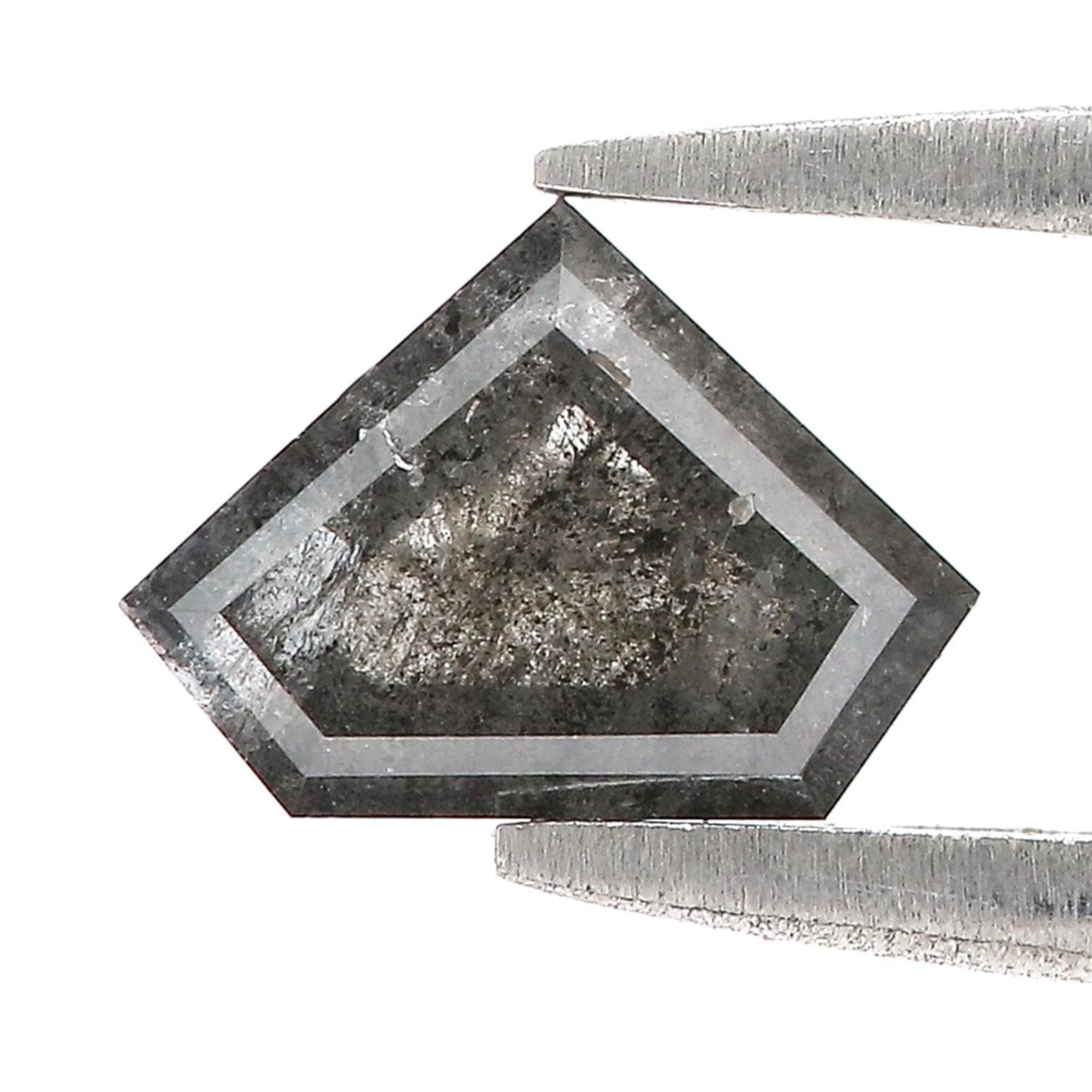 1.12 CT Natural Loose Shield Shape Diamond Salt And Pepper Shield Cut Diamond 6.05 MM Natural Diamond Shield Rose Cut Diamond QN1274