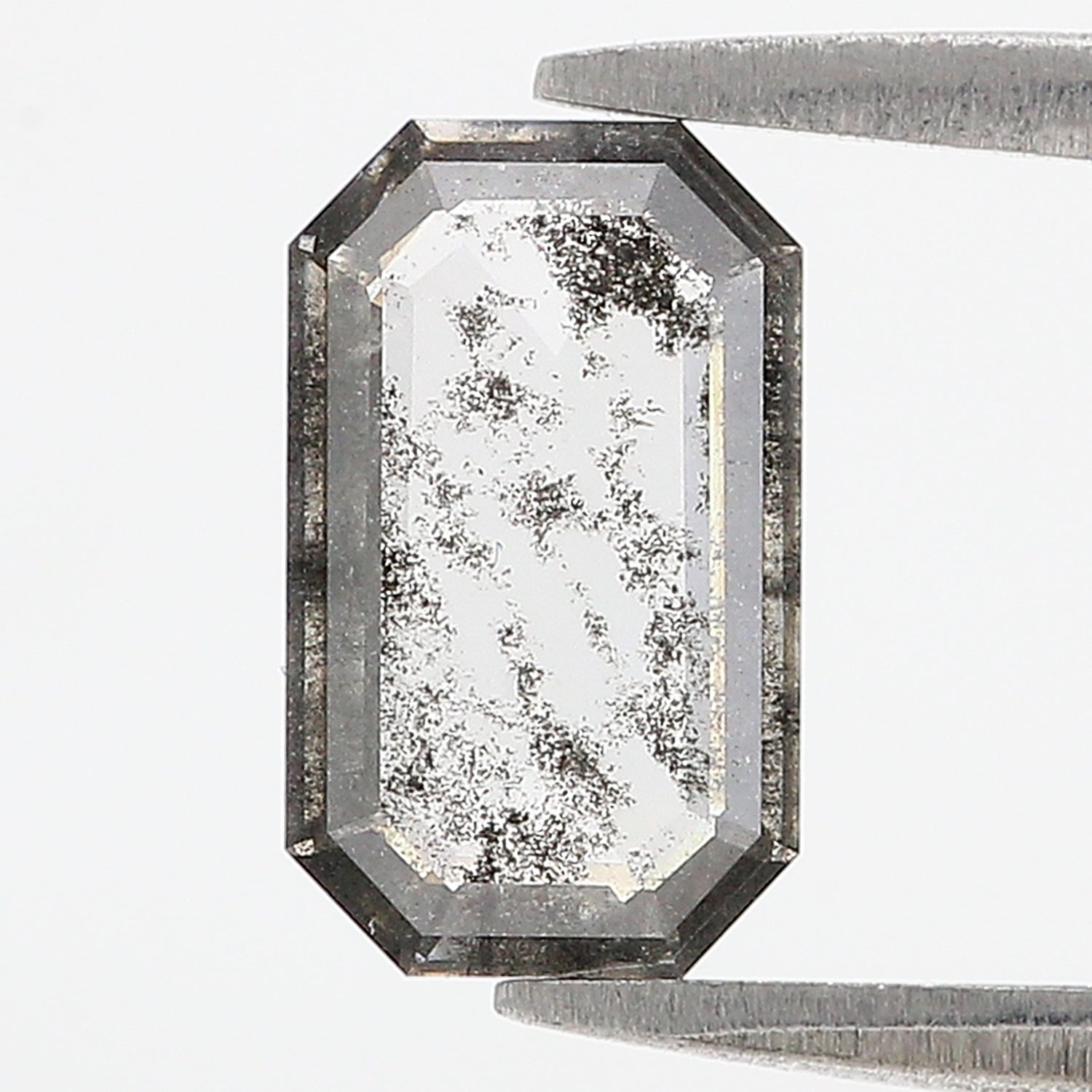 1.40 CT Emerald Rose Cut Salt And Pepper Lab Grown 10.00 MM Loose Diamond CVD Fancy Black Grey Color Lab Created Antique Cut Diamonds KDL3516