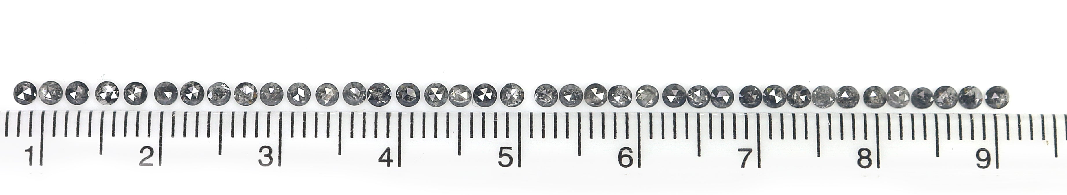 1.45 Ct Natural Loose Round Rose Cut Diamond Salt And Pepper Round Diamond 1.90 MM Natural Black Grey Color Round Rose Cut Diamond KR1951