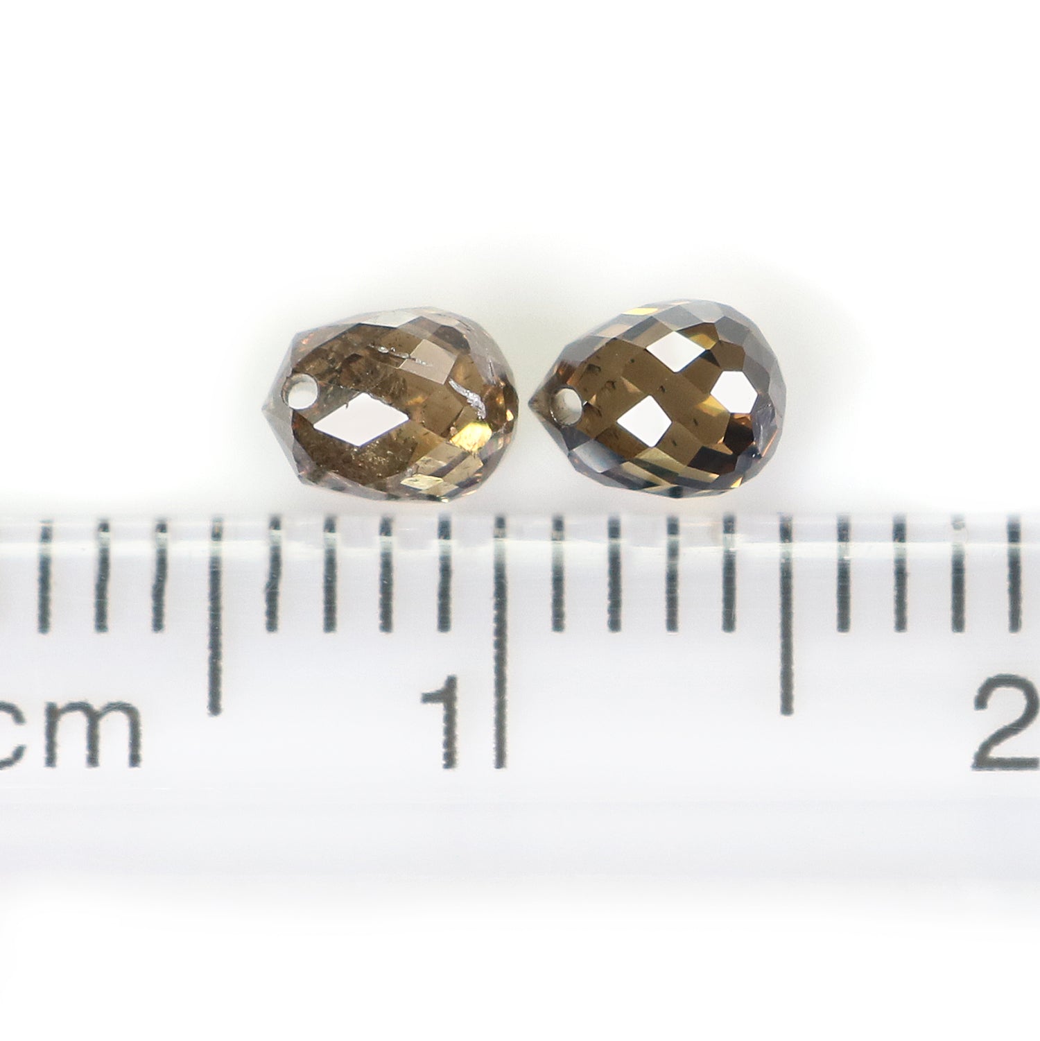 0.93 CT Natural Loose Drop Cut Pair Diamond Brown Color Briolette Diamond 4.50 MM Natural Brown Color Diamond Drop Rose Cut Diamond NQ776