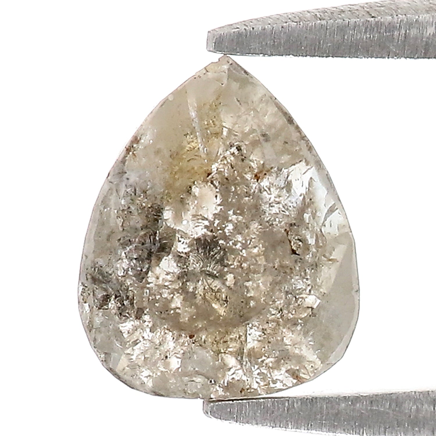 0.85 CT Natural Loose Pear Shape Diamond Grey Color Pear Cut Diamond 8.00 MM Natural Loose Grey Color Diamond Pear Rose Cut Diamond LQ6982