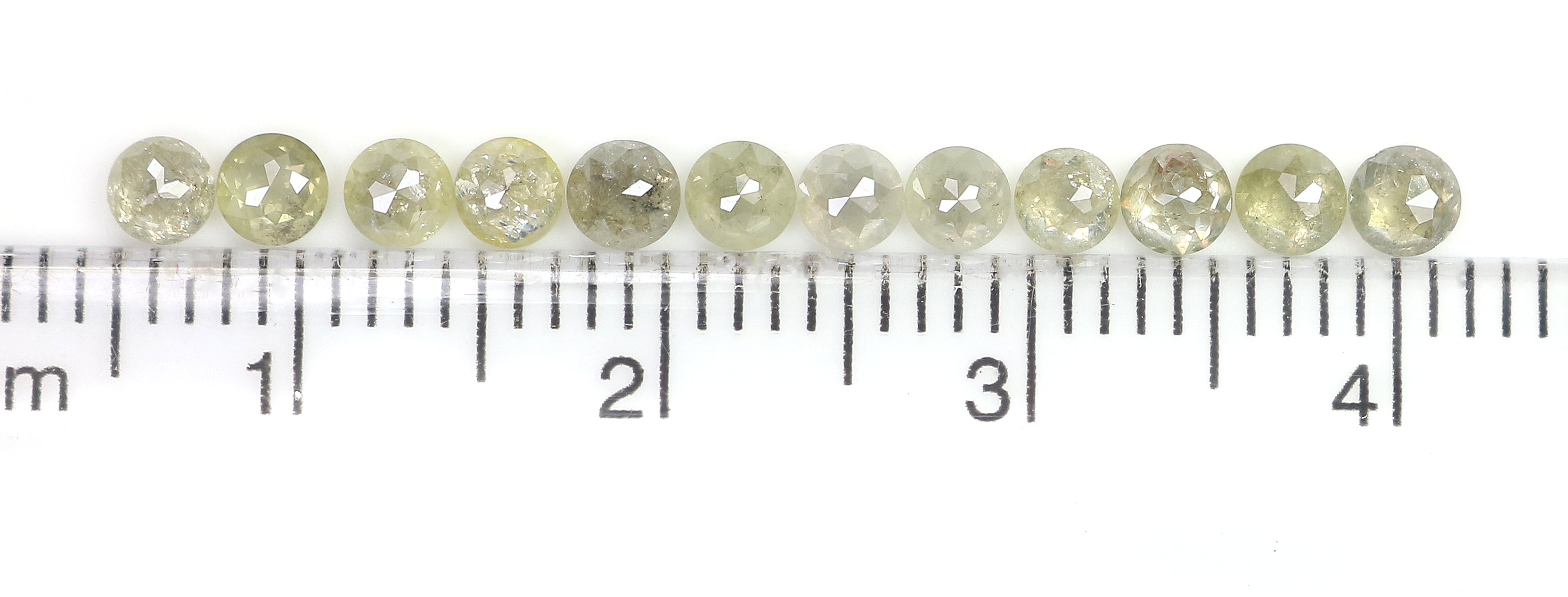 1.65 CT Natural Loose Round Rose Cut Diamond Grey Color Round Shape Diamond 3.05 MM Natural Loose Green Color Round Rose Cut Diamond KQ950