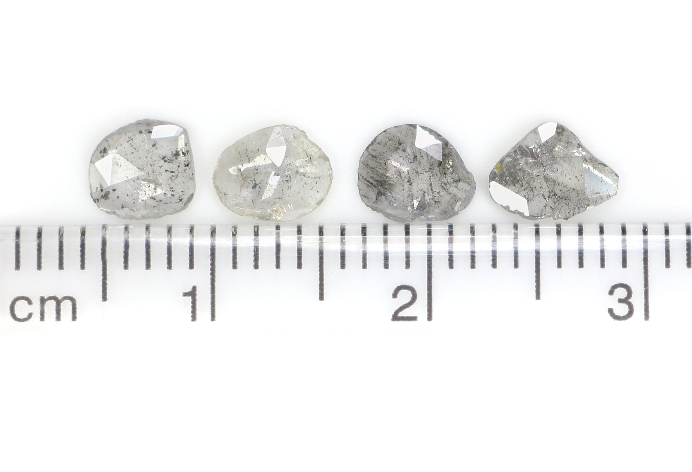 0.94 Ct Natural Loose Slice Shape Diamond Salt And Pepper Slice Cut Diamond 4.90 MM Natural Black Gray Color Slice Rose Cut Diamond NQ2147