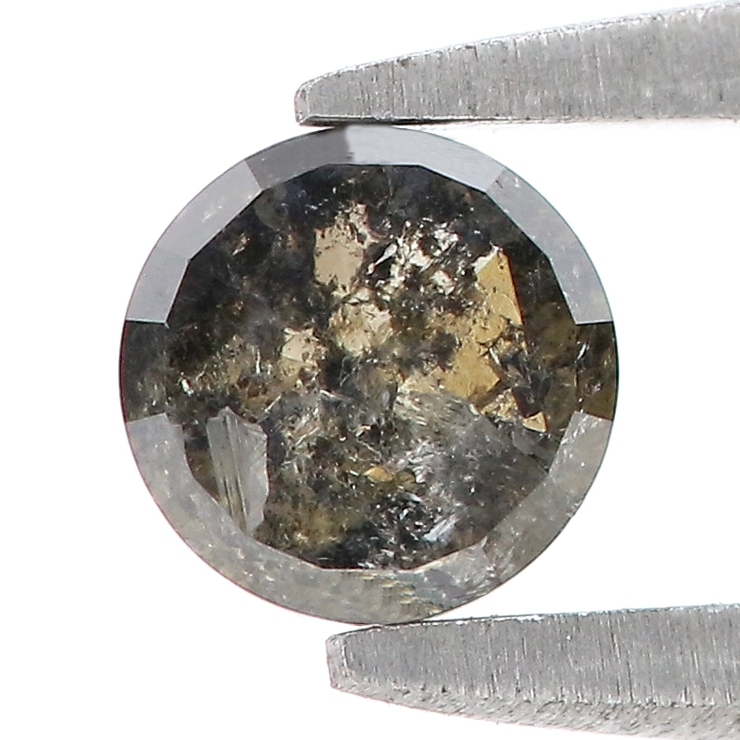 0.53 Ct Natural Loose Round Rose Cut Diamond Black Grey Color Rose Cut Diamond 4.60 MM Natural Loose Salt And Pepper Rose Cut Diamond QL7404