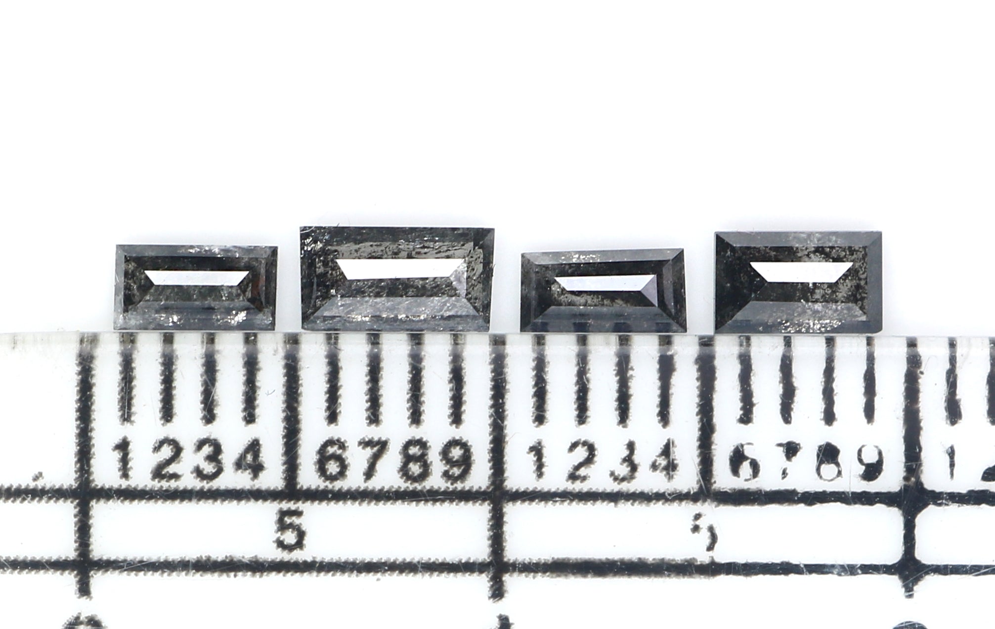 0.59 CT Natural Loose Baguette Shape Diamond Salt And Pepper Baguette Diamond 4.75 MM Natural Black Grey Baguette Rose Cut Diamond LQ2815