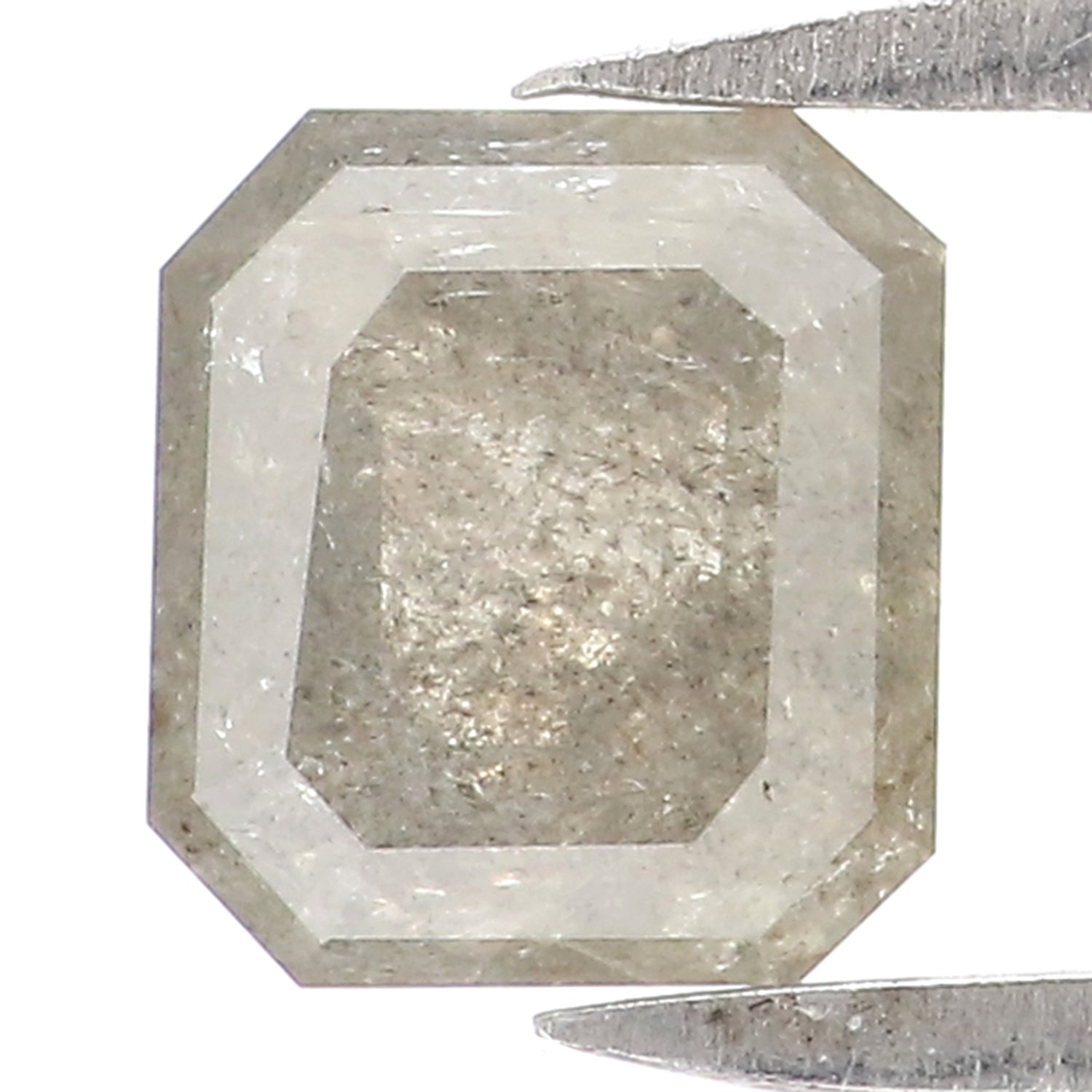 0.89 CT Natural Loose Emerald Shape Diamond Salt And Pepper Emerald Cut Diamond 5.70 MM Natural Black Grey Emerald Rose Cut Diamond KQ2676