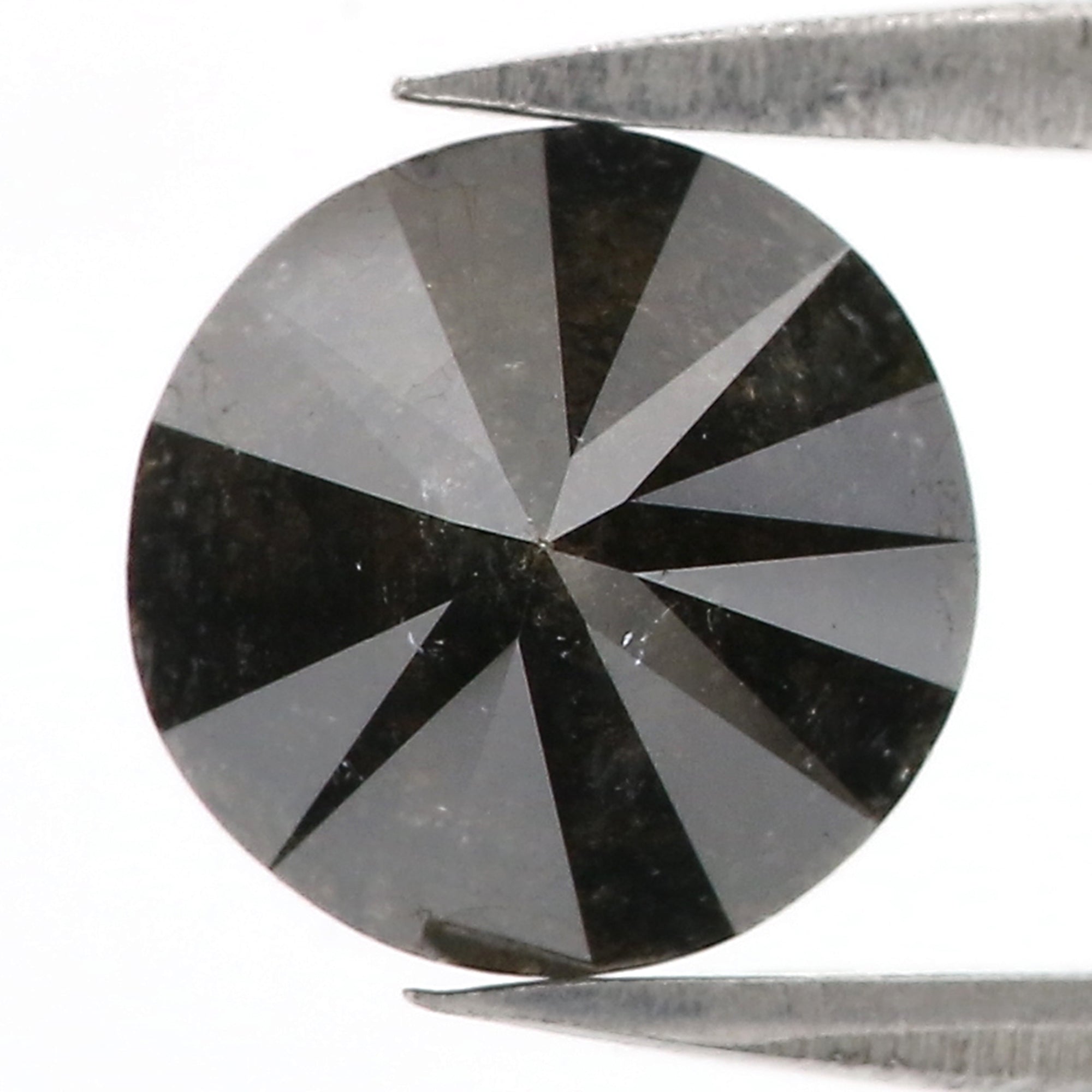 2.04 CT Natural Loose Round Cut Diamond Black Color Round Shape Diamond 7.80 MM Natural Salt And Pepper Round Brilliant Cut Diamond QL3102