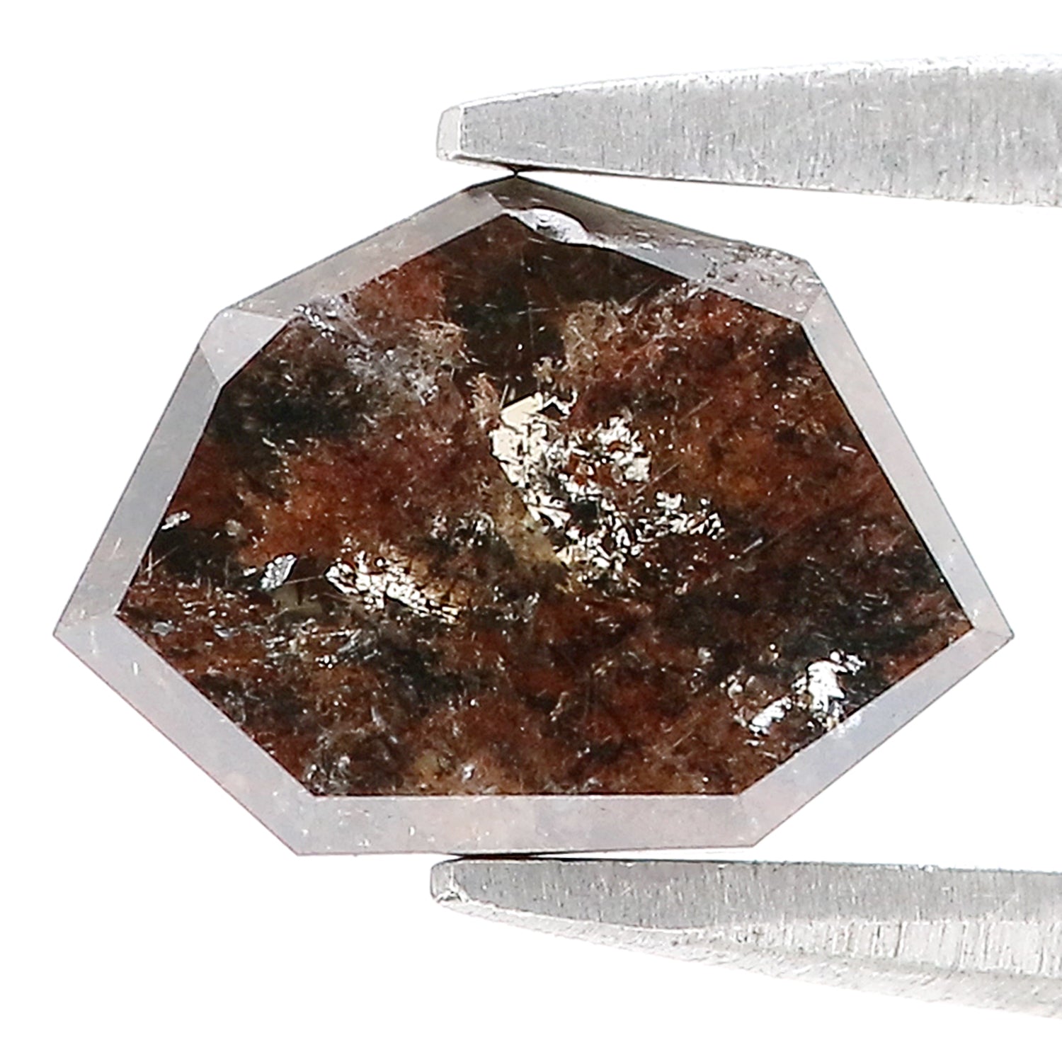 1.69 CT Natural Loose Shield Shape Diamond Salt And Pepper Shield Cut Diamond 6.40 MM Natural Brown Color Shield Rose Cut Diamond L3469