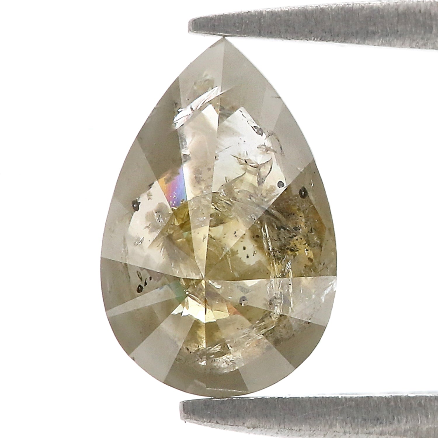 1.45 CT Natural Loose Pear Shape Diamond Grey Color Pear Cut Diamond 9.65 MM Natural Loose Diamond Pear Brilliant Cut Diamond N2667