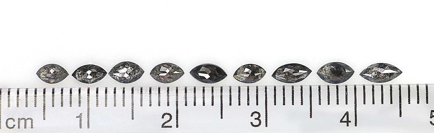 0.79 CT Natural Loose Marquise Shape Diamond Salt And Pepper Marquise Rose Cut Diamond 3.70 MM Black Grey Color Marquise Cut Diamond LQ2879