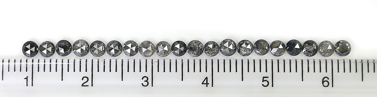 1.66 Ct Natural Loose Round Rose Cut Diamond Salt And Pepper Round Shape Diamond 2.70 MM Natural Black Grey Round Rose Cut Diamond LQ1936