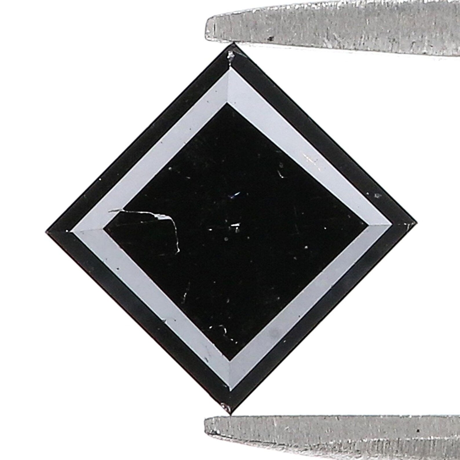 1.20 CT Natural Loose Kite Shape Diamond Black Color Kite Cut Diamond 8.35 MM Natural Loose Diamond Black Color Kite Rose Cut Diamond QN553