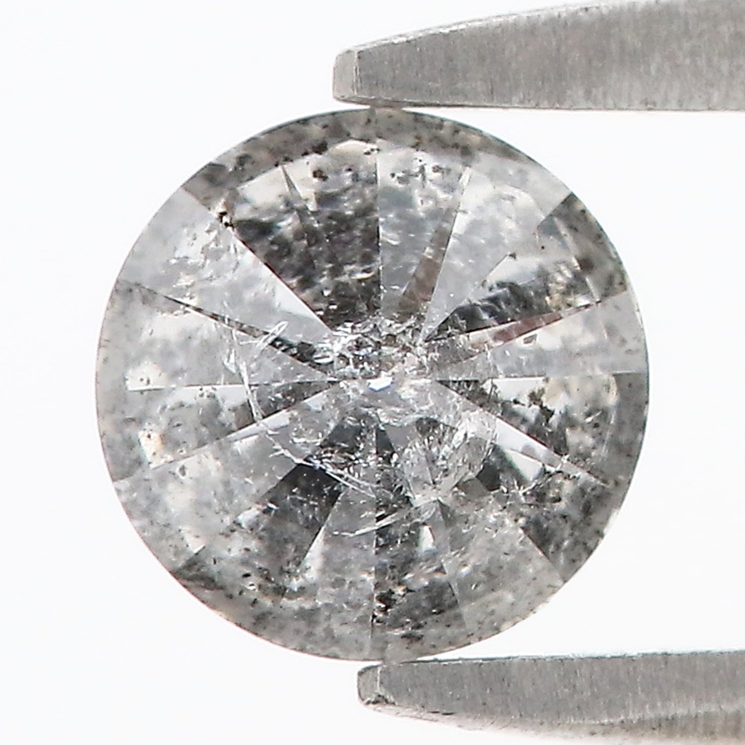 0.65 CT Natural Loose Round Shape Diamond Salt And Pepper Round Cut Diamond 5.35 MM Natural Black Grey Round Brilliant Cut Diamond L3486