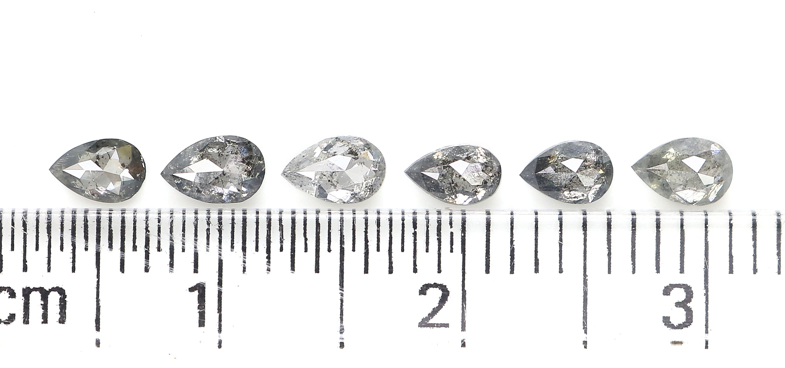 0.83 CT Natural Loose Pear Shape Diamond Salt And Pepper Pear Diamond 3.90 MM Natural Loose Black Grey Color Pear Rose Cut Diamond LQ1251