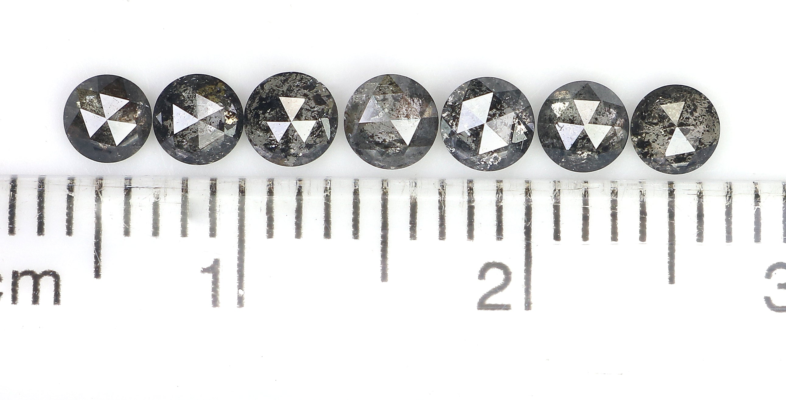 1.10 Ct Natural Loose Round Rose Cut Diamond Salt And Pepper Round Shape Diamond 3.30 MM Natural Black Grey Round Rose Cut Diamond LQ2782