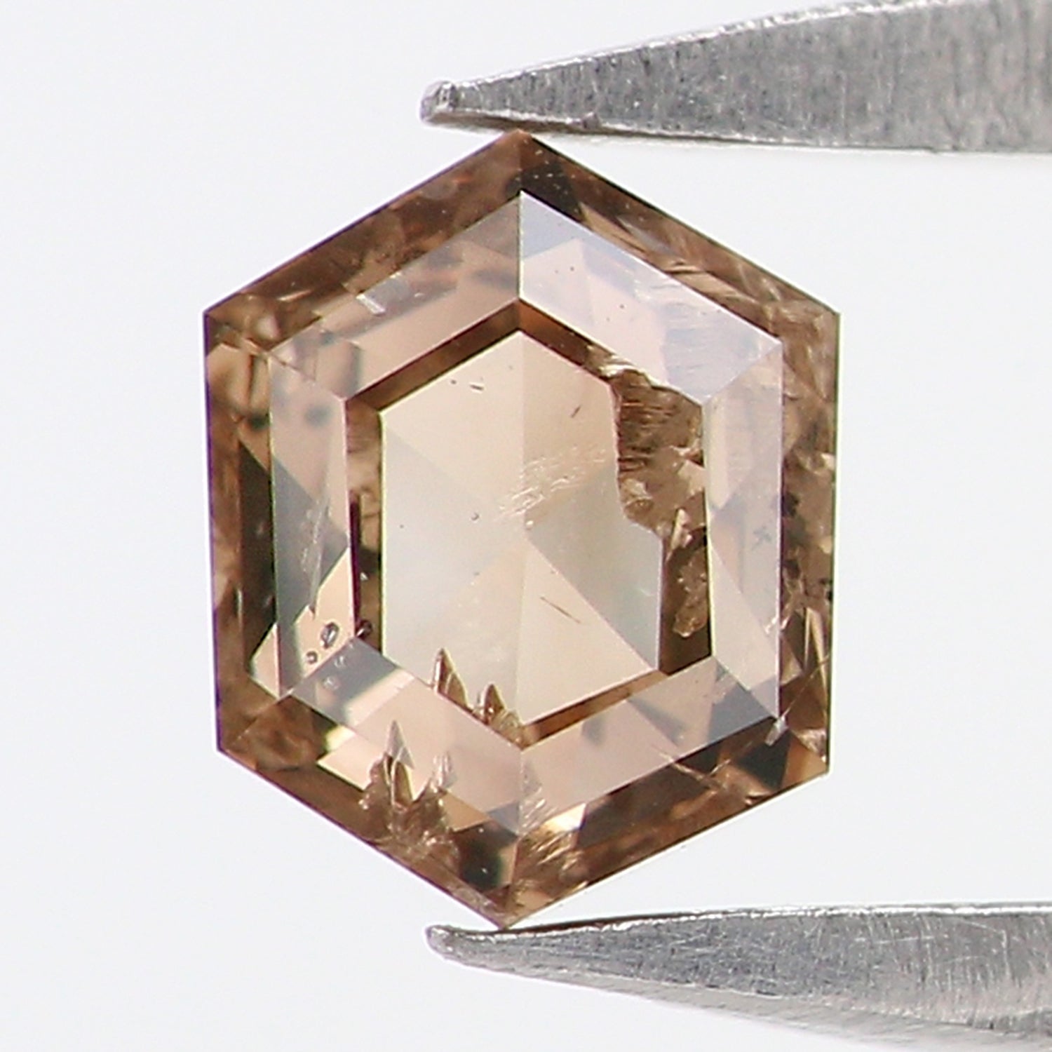 Natural Loose Hexagon Diamond, Brown Color Diamond, Natural Loose Diamond, Hexagon Rose Cut Diamond, 0.28 CT Hexagon Shape Diamond L585