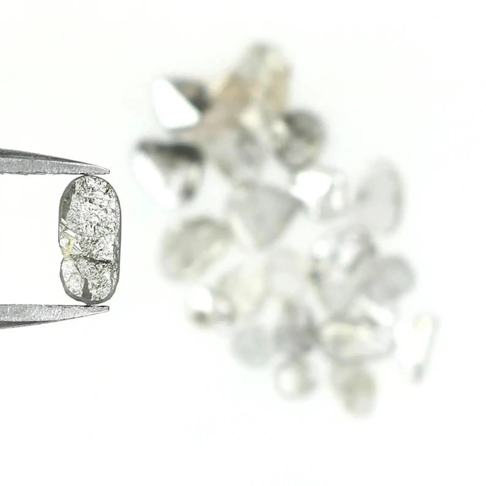 1.12 CT Natural Loose Slice Cut Diamond Salt And Pepper Slice Diamond 2.45 MM Natural Diamond Black Grey Color Irregular Cut Diamond NQ1626