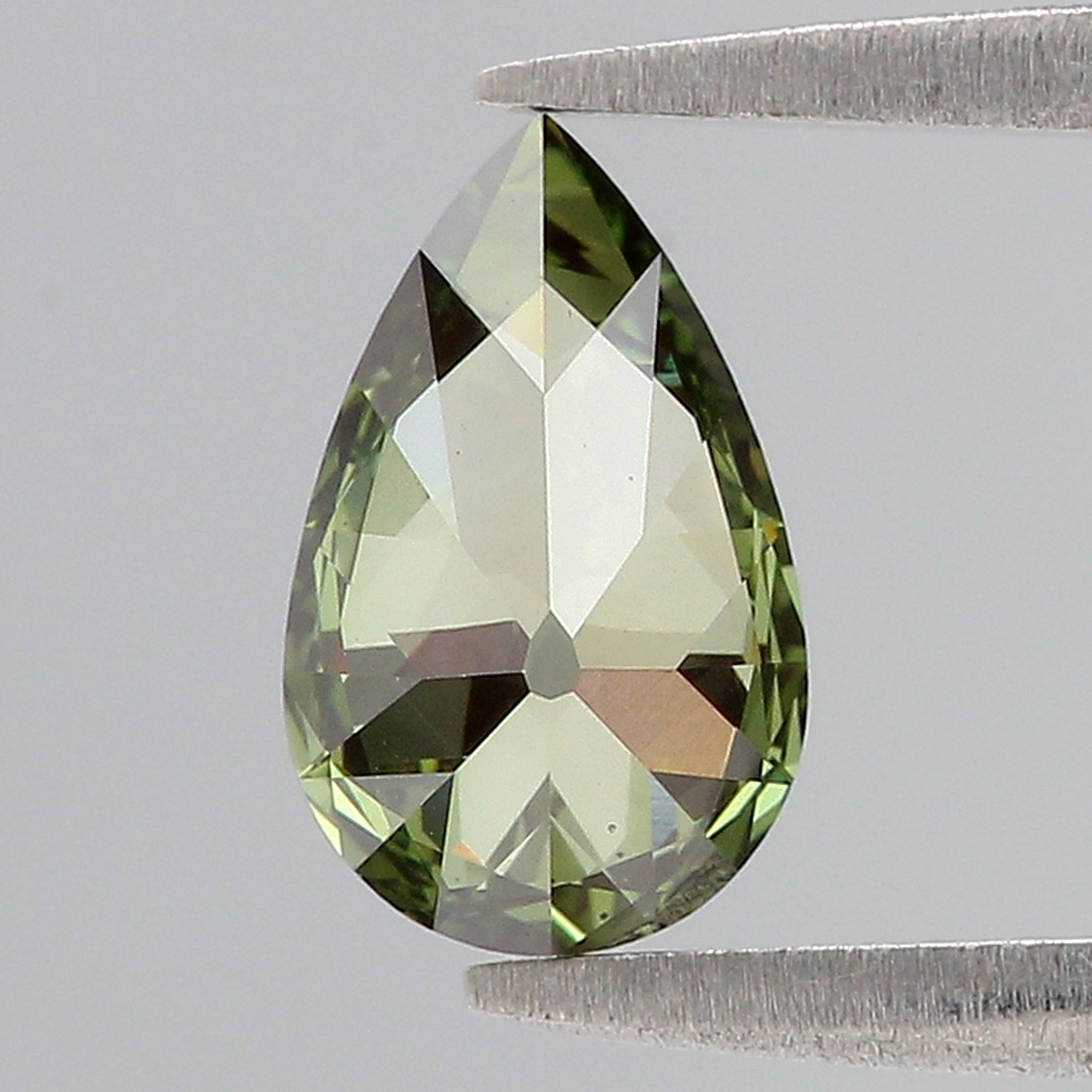 1.10 CT IGI Certified Pear Old European Cut Diamond Fancy Vivid Green Color VS2 Clarity Lab Grown Diamond Lab Created Lab Diamond L3675