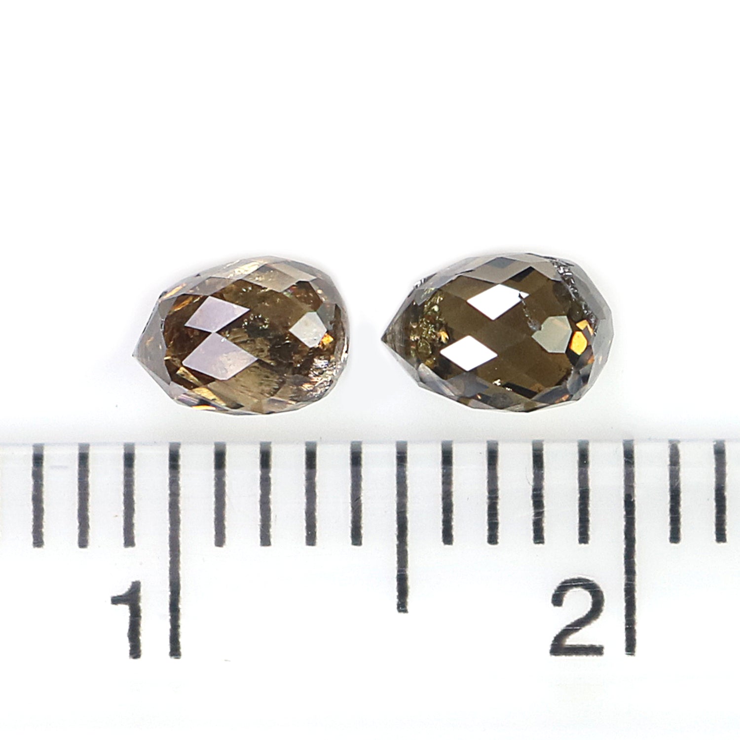 1.11 CT Natural Loose briolette Shape Diamond Brown Color Drop Cut Diamond 4.80 MM Natural Loose Brown Color Drop Rose Cut Diamond N869