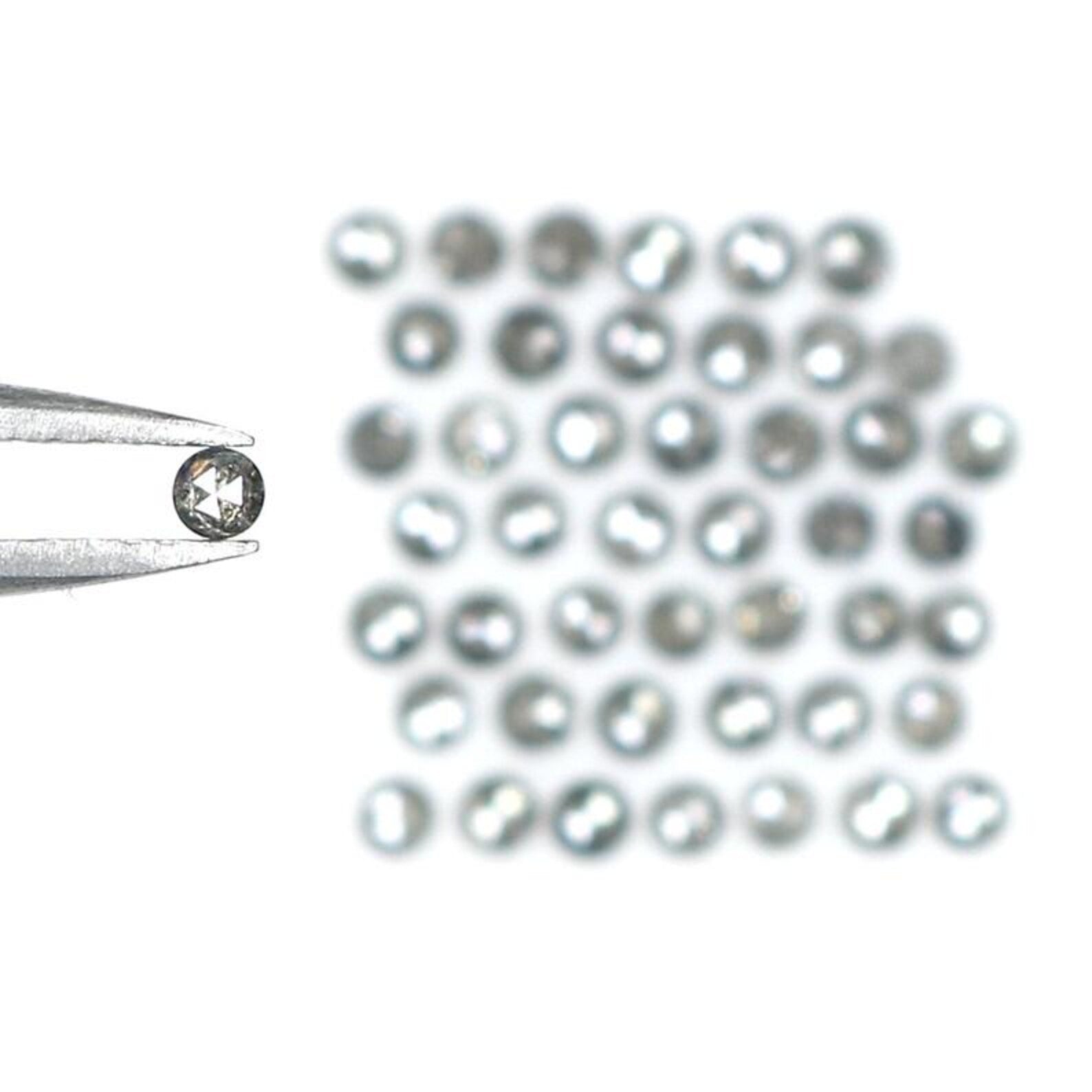 1.31 CT Natural Loose Round Shape Diamond Salt And Pepper Round Diamond 1.70 MM Natural Loose Black Grey Color Round Rose Cut Diamond NQ1790