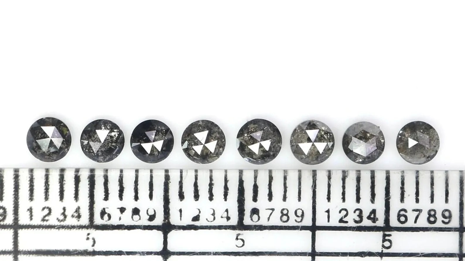 0.95 Ct Natural Loose Round Rose Cut Diamond Salt And Pepper Round Shape Diamond 2.90 MM Natural Black Grey Round Rose Cut Diamond NQ2350