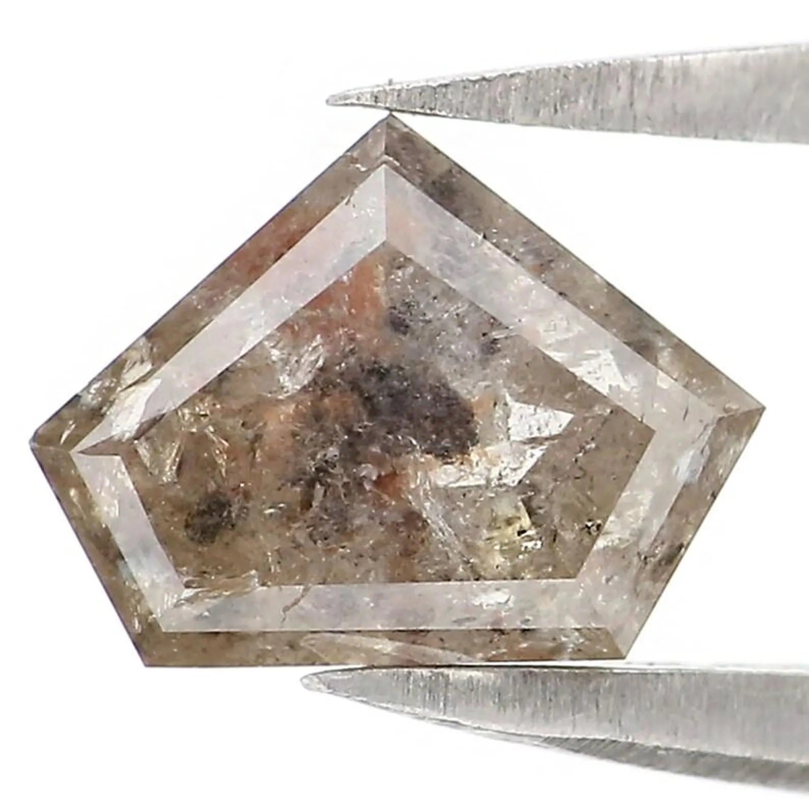 1.30 CT Natural Loose Shield Shape Diamond Grey Color Shield Cut Diamond 5.85 MM Natural Loose Brown Color Shield Rose Cut Diamond NQB7039