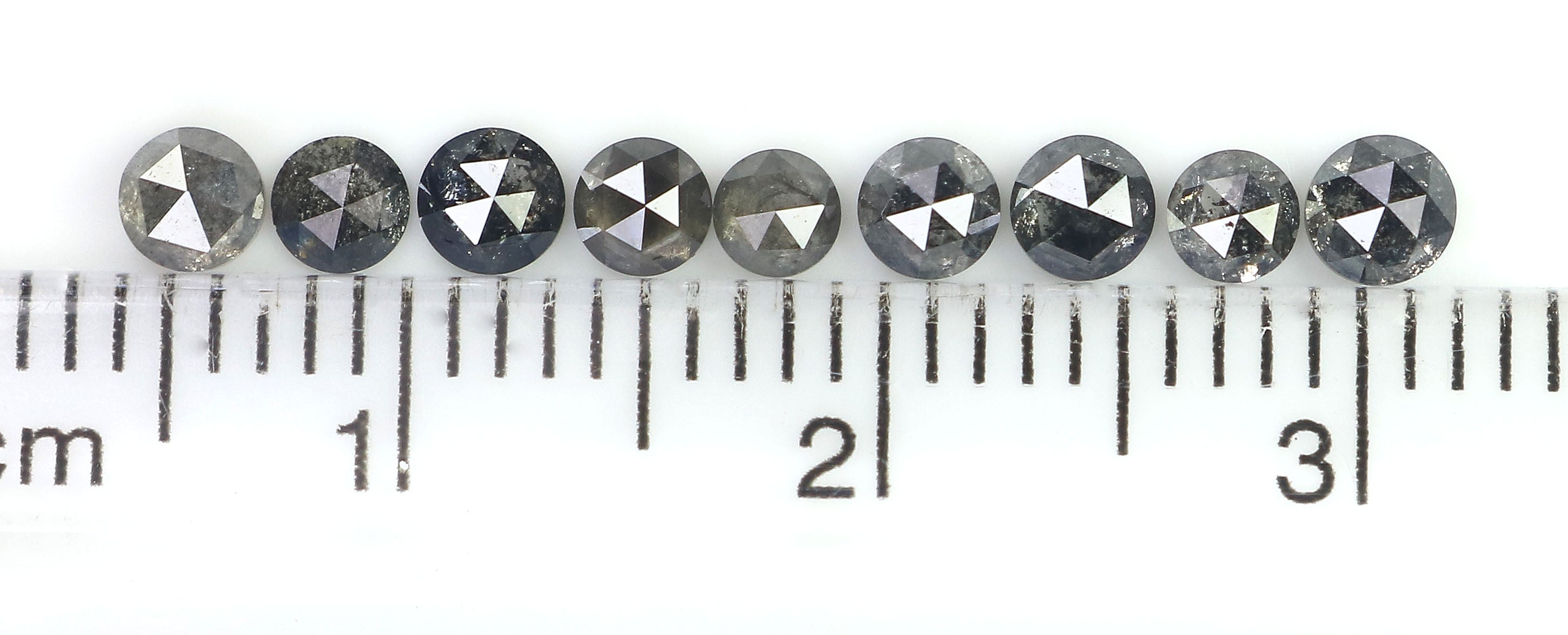 1.22 Ct Natural Loose Round Rose Cut Diamond Salt And Pepper Round Diamond 2.70 MM Natural Black Grey Color Round Rose Cut Diamond LQ2407