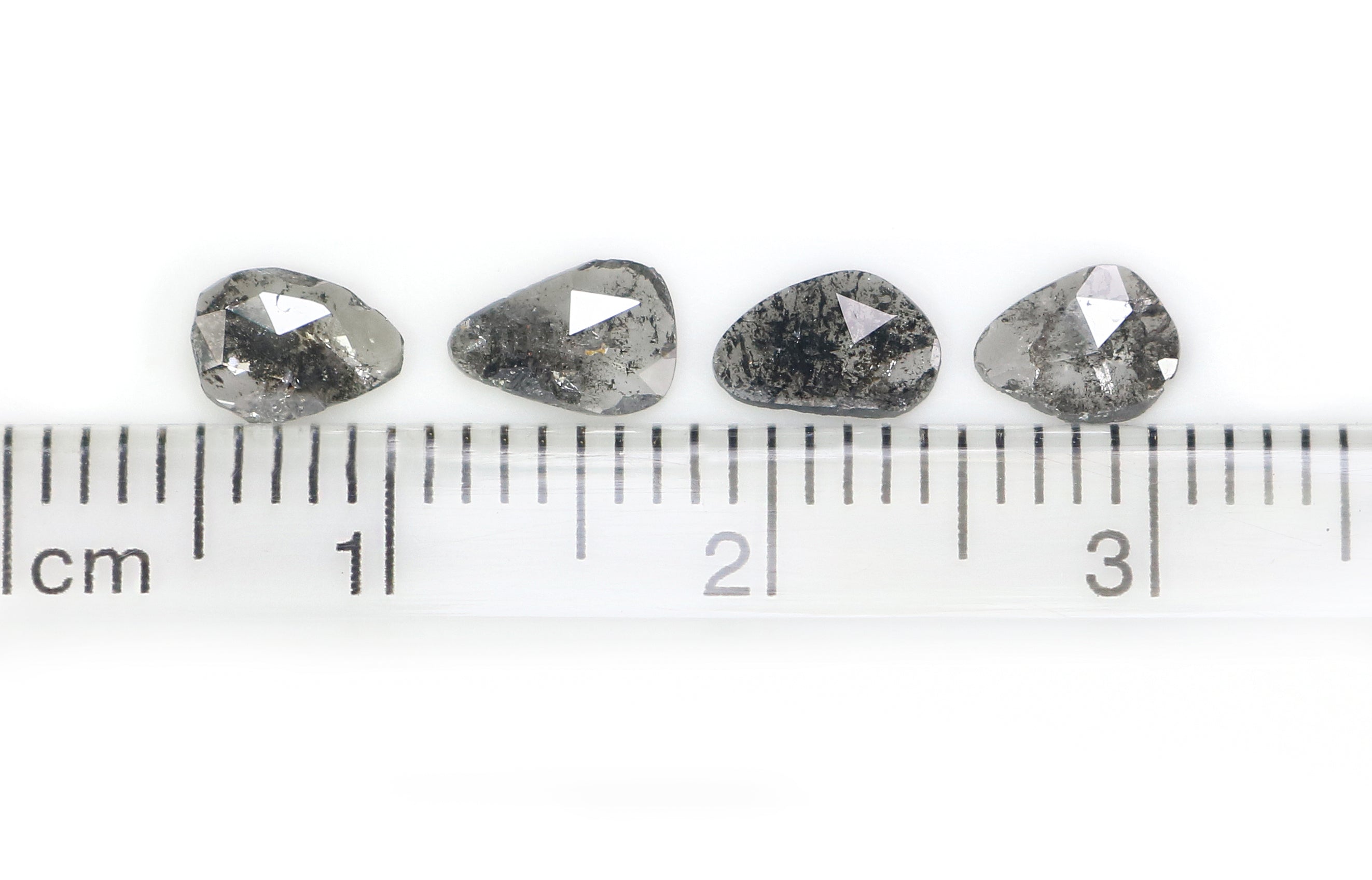 0.95 CT Natural Loose Slice Cut Diamond Salt And Pepper Slice Cut Diamond 5.40 MM Natural Loose Slice Cut Black Grey Color Diamond NQ1636