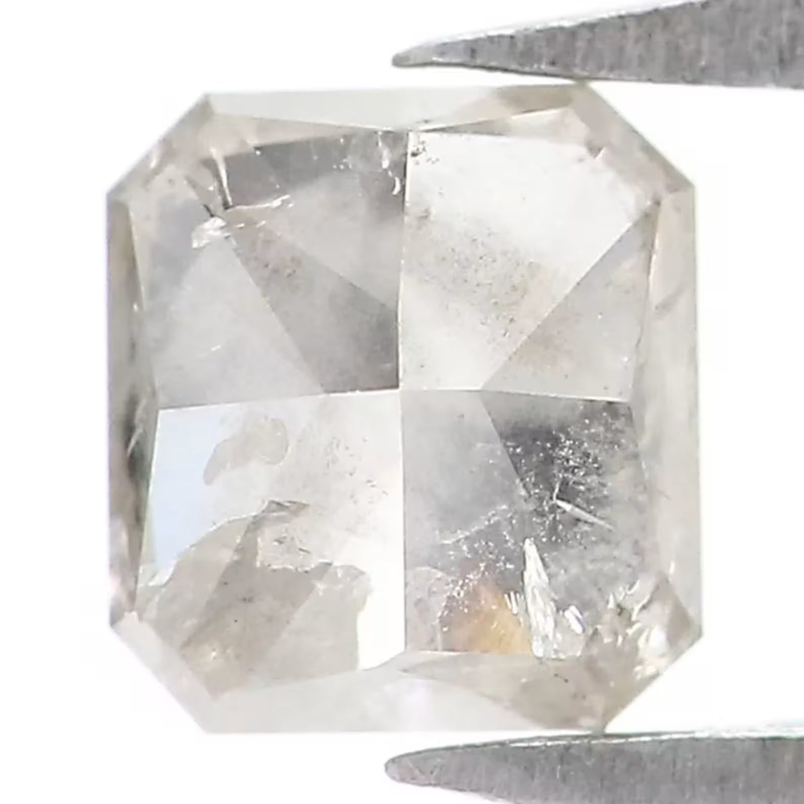 0.40 Ct Natural Loose Radiant Shape Diamond Salt And Pepper Radiant Diamond 4.10 MM Natural Grey Color Radiant Brilliant Cut Diamond NQ7640