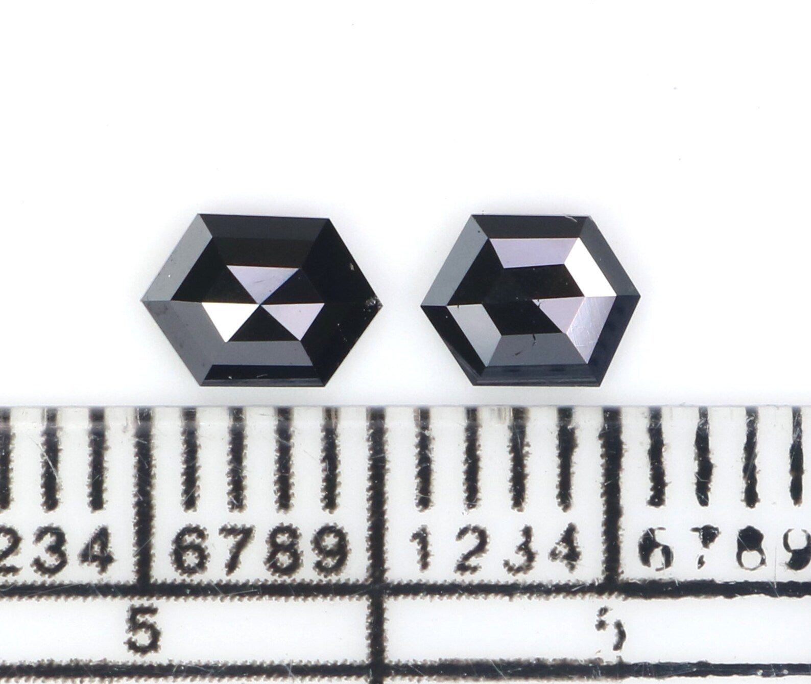 Natural Loose Hexagon Diamond, Hexagon Black Color Diamond, Natural Loose Diamond, Hexagon Rose Cut Diamond 0.53 CT Hexagon Shape N2280