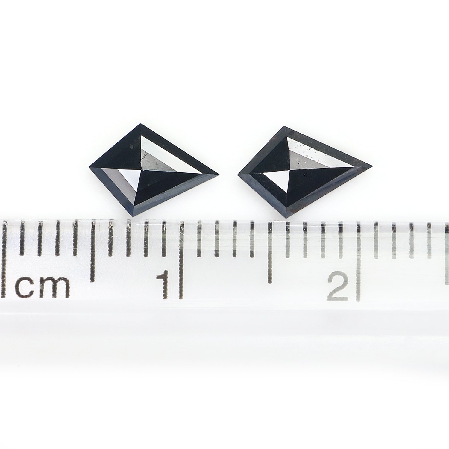 0.77 CT Natural Loose Kite Shape Pair Diamond Black Color Kite Cut Diamond 7.70 MM Natural Diamond Black Color Kite Rose Cut Diamond N2276