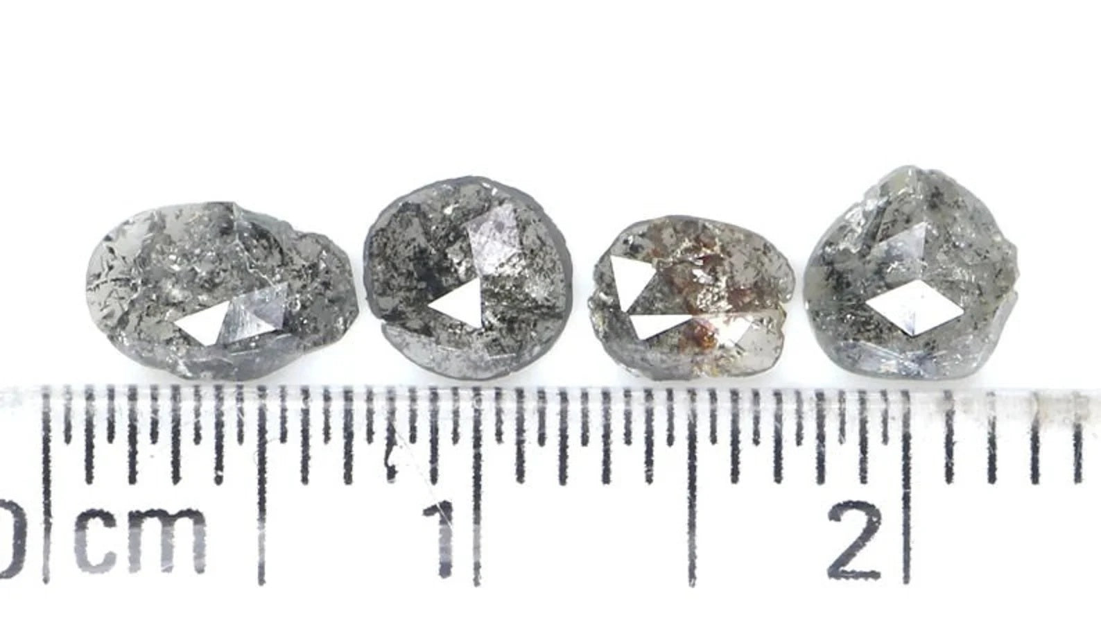 1.15 CT Natural Loose Slice Shape Diamond Salt And Pepper Slice Cut Diamond 4.70 MM Natural Black Gray Color Slice Rose Cut Diamond NQ2143