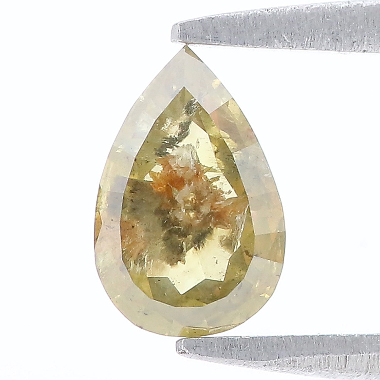 0.73 CT Natural Loose Pear Shape Diamond Green Color Pear Cut Diamond 7.50 MM Natural Loose Green Color Diamond Pear Rose Cut Diamond LQ442