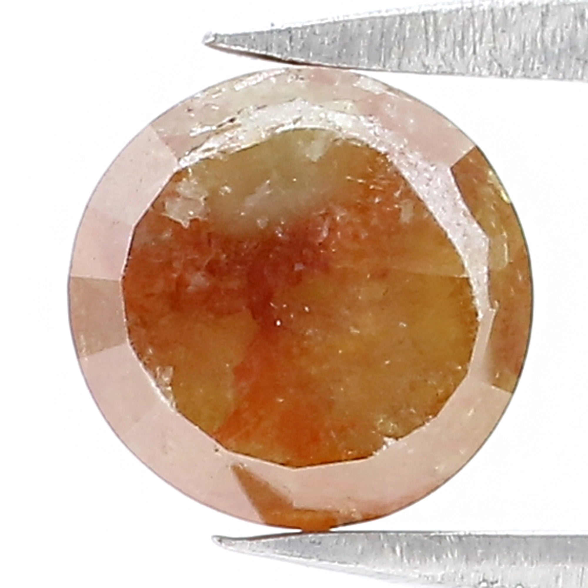 1.57 CT Natural Loose Round Rose Cut Diamond Brown Color Round Shape Diamond 6.60 MM Natural Yellow Color Round Rose Cut Diamond LQ8896