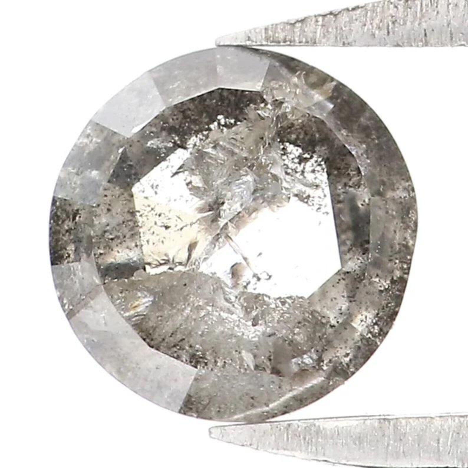 0.54 CT Natural Loose Round Shape Diamond Salt And Pepper Round Diamond 5.20 MM Natural Loose Black Grey Color Round Rose Cut Diamond NQ7721