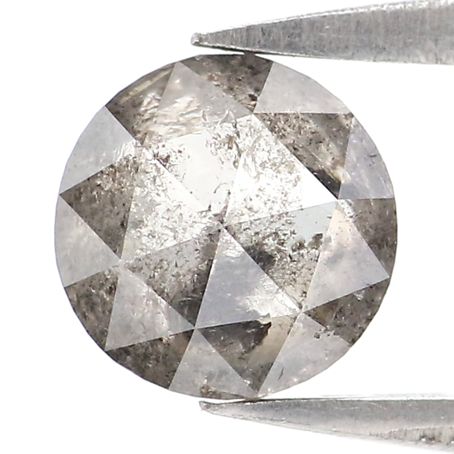 0.93 CT Natural Loose Round Rose Cut Diamond Salt And Pepper Round Diamond 6.05 MM Natural Loose Black Grey Color Rose Cut Diamond LQ2941