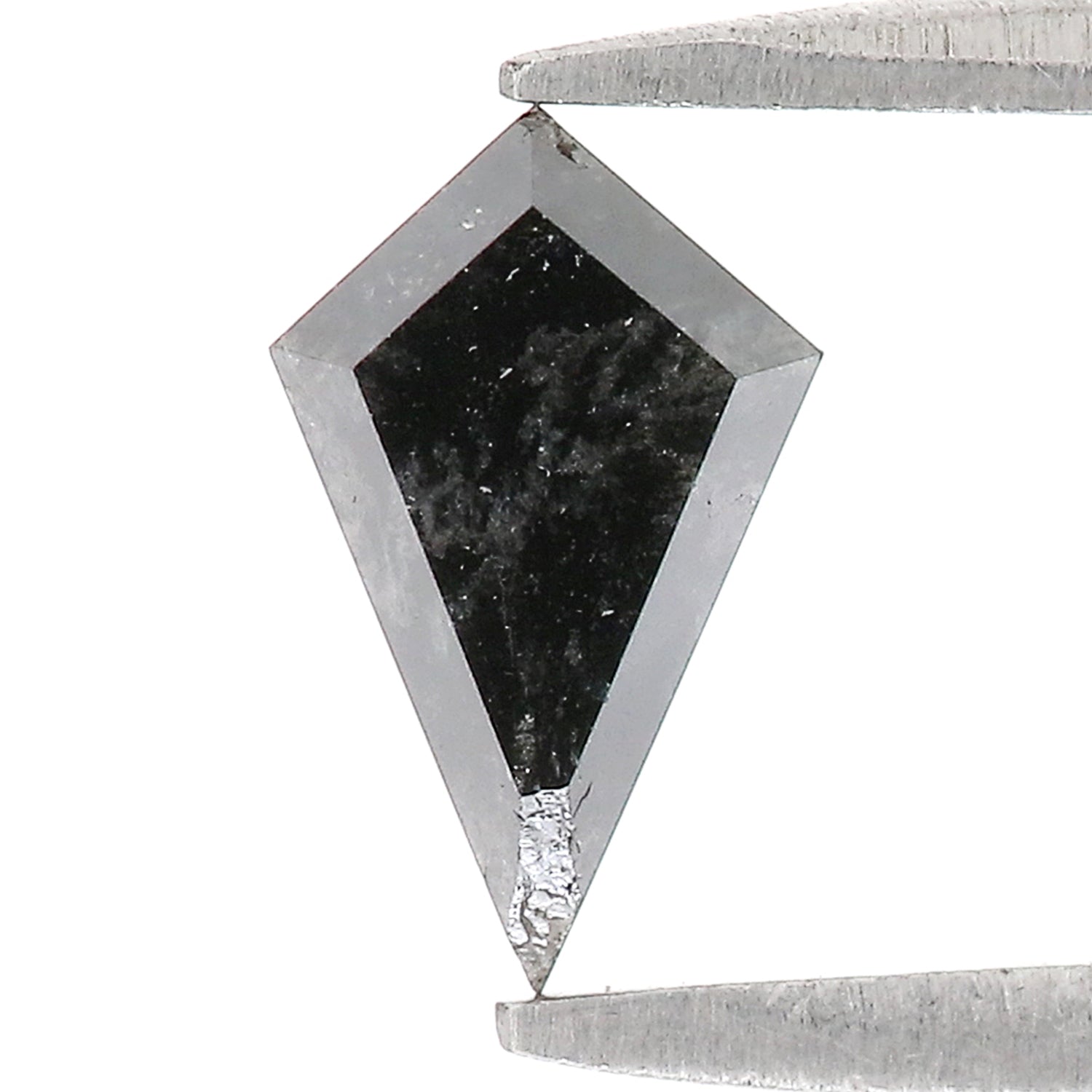 0.86 CT Natural Loose Kite Shape Diamond Salt And Pepper Kite Diamond 8.65 MM Natural Loose Black Grey Color Kite Rose Cut Diamond L3433