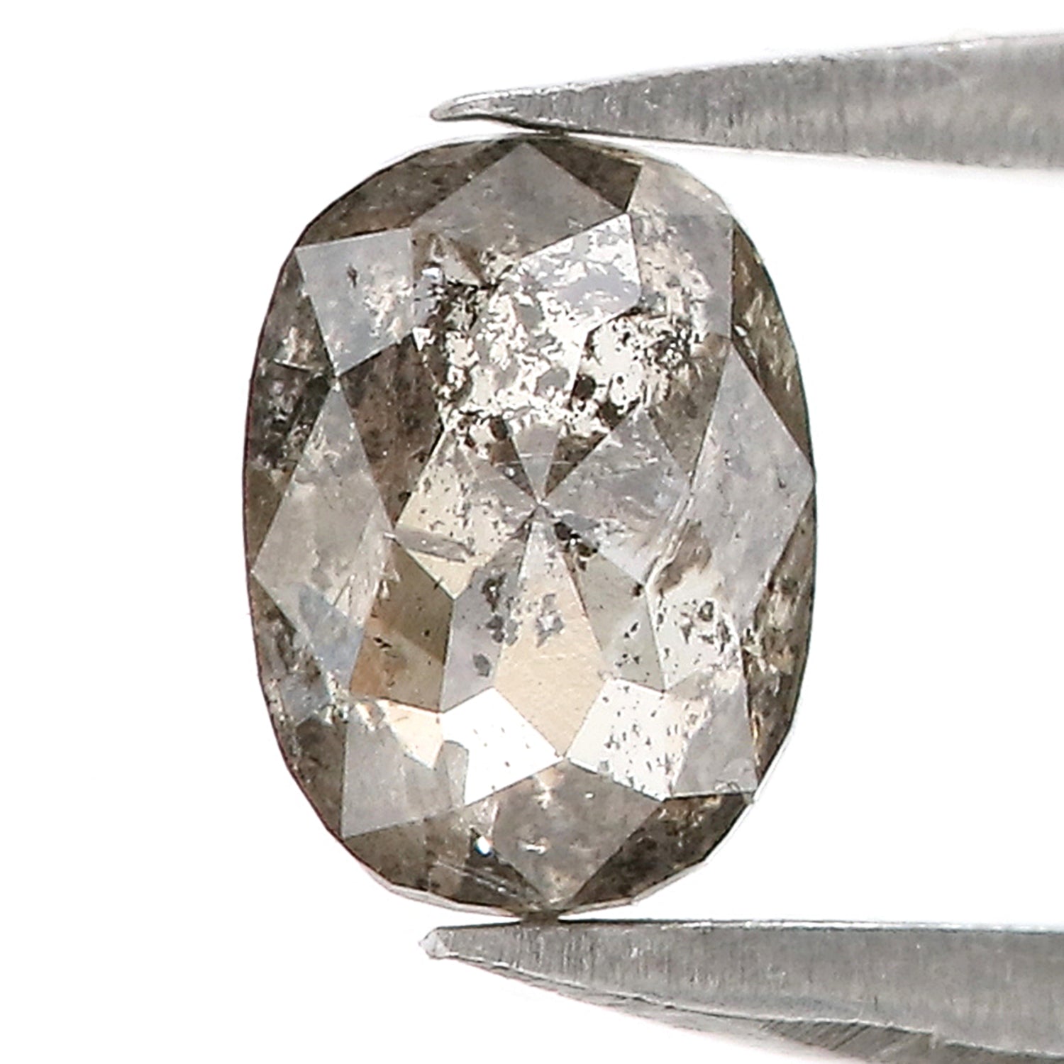 0.50 Ct Natural Loose Oval Shape Diamond Salt And Pepper Oval Diamond 5.60 MM Natural Diamond Black Grey Color Oval Rose Cut Diamond LQ3050