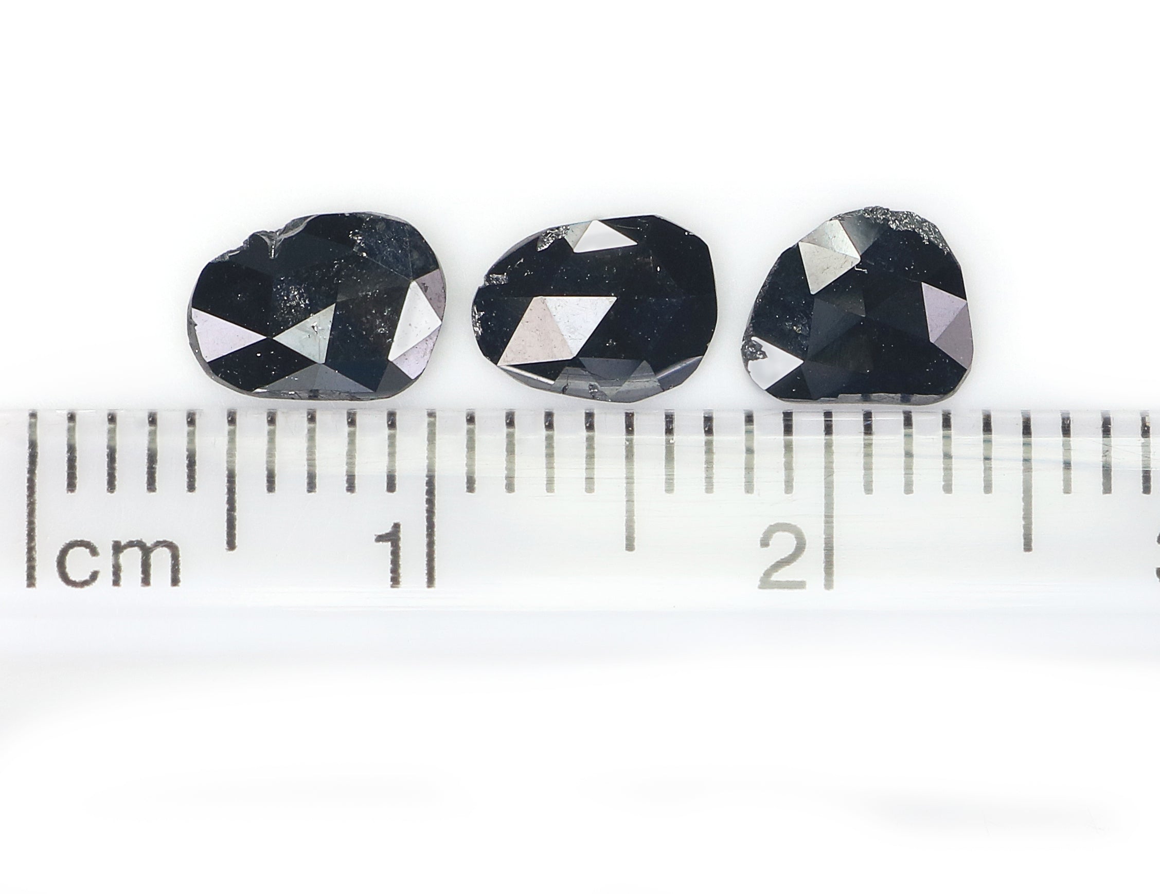 1.27 CT Natural Loose Slice Shape Diamond Black Color Slice Cut Diamond 6.65 MM Natural Loose Black Color Slice Rose Cut Diamond LQ2713