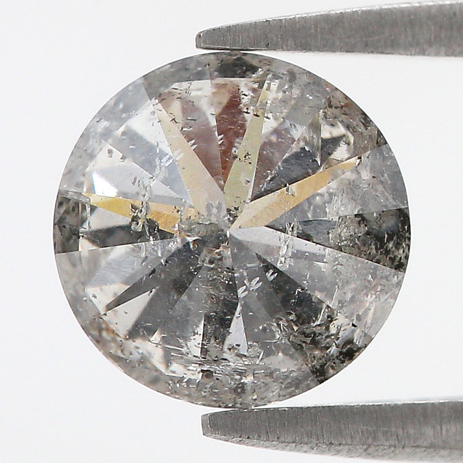 2.35 CT Natural Loose Round Shape Diamond Salt And Pepper Round Diamond 8.25 MM Natural Black Gray Color Round Brilliant Cut Diamond LQ3324
