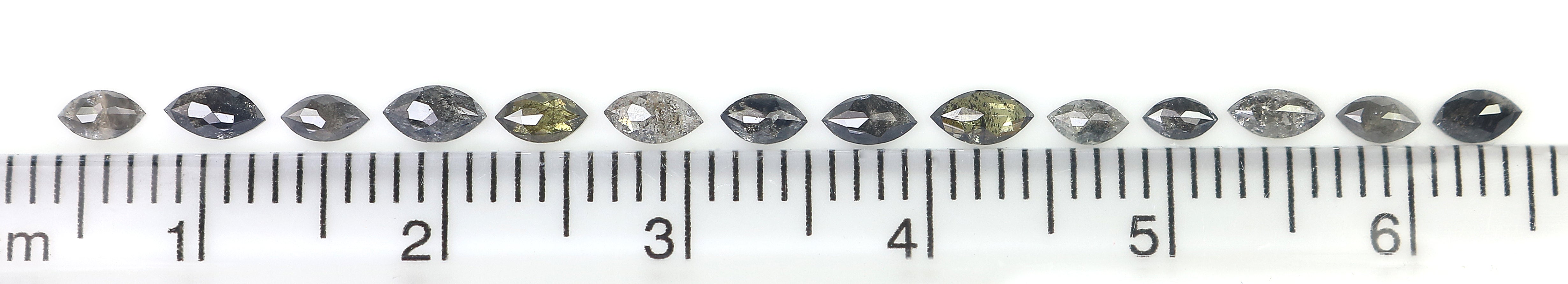 1.00 CT Natural Loose Marquise Shape Diamond Salt And Pepper Marquise Cut Diamond 3.15 MM Black Grey Color Marquise Rose Cut Diamond LQ2911