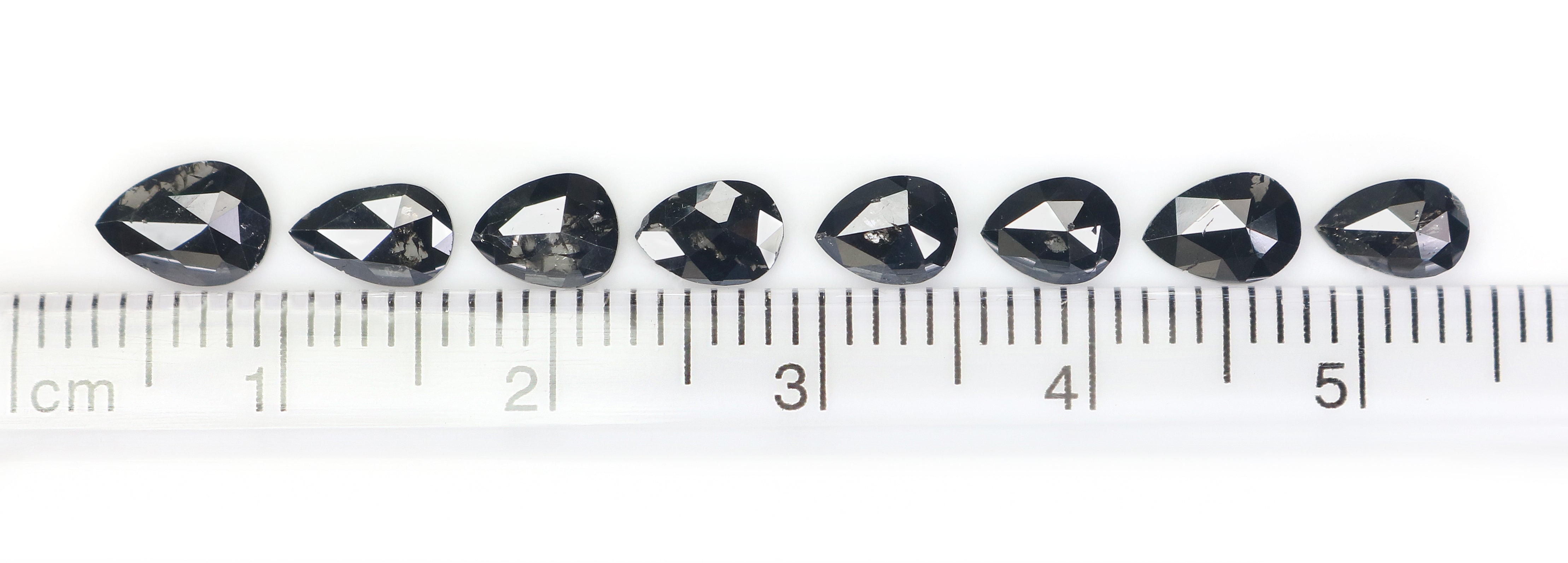 2.56 CT Natural Loose Pear Shape Diamond Black Color Pear Cut Diamond 5.20 MM Natural Loose Black Color Diamond Pear Rose Cut Diamond LQ1664