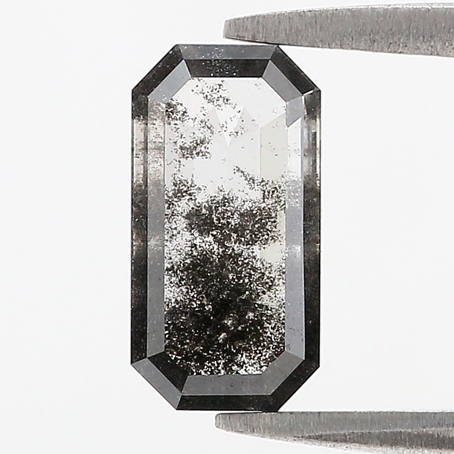 1.60 CT Emerald Rose Cut Salt And Pepper Lab Grown 9.95 MM Loose Diamond CVD Fancy Black Grey Color Lab Created Antique Cut Diamonds N2635